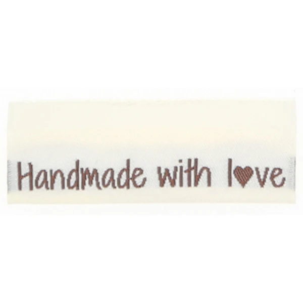 Go Handmade Vævet Label, Dobbeltsidet, 50 x 11,5 mm, 10 stk